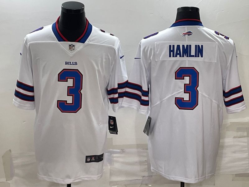 Men Buffalo Bills 3 Hamlin White 2022 Nike Limited Vapor Untouchable NFL Jersey